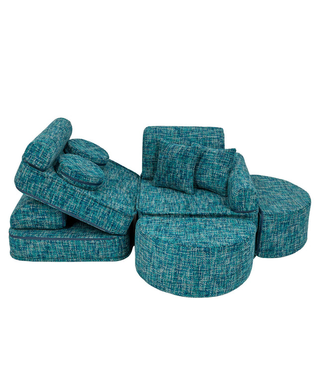 Medium Modular Sofa for Kids - Tangle Lagoon Blue Plus