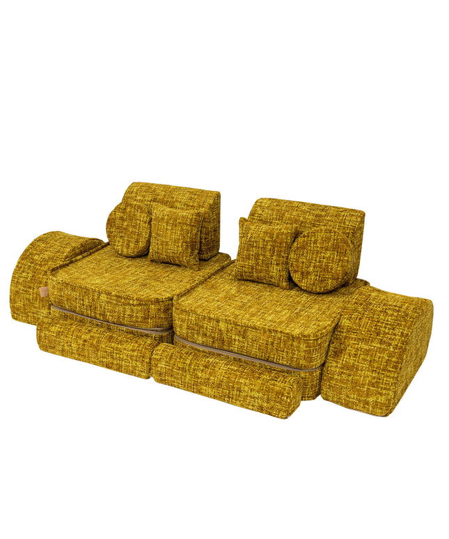 Medium Modulaire Bank voor Kinderen - Tangle Honing Mosterd Plus-mercibeaucoupp.eu