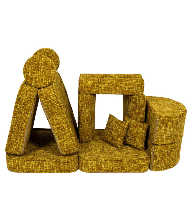 Medium Modular Sofa for Kids - Tangle Honey Mustard Plus
