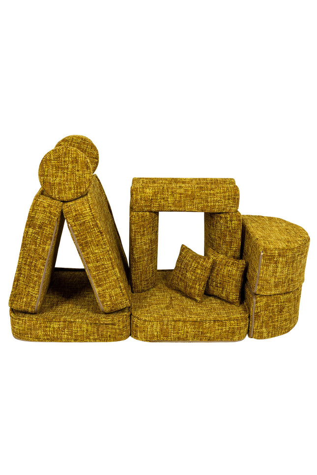 Medium Modulaire Bank voor Kinderen - Tangle Honing Mosterd Plus-mercibeaucoupp.eu