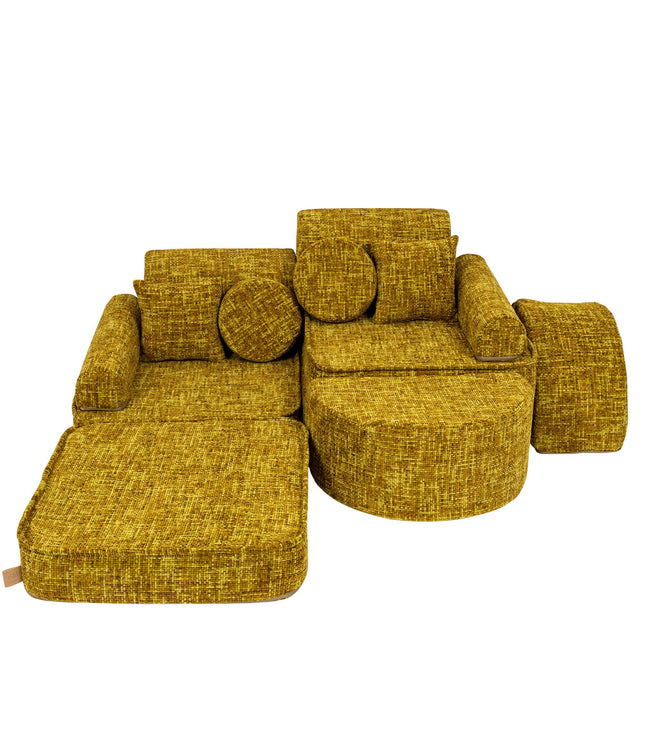 Medium Modular Sofa for Kids - Tangle Honey Mustard Plus