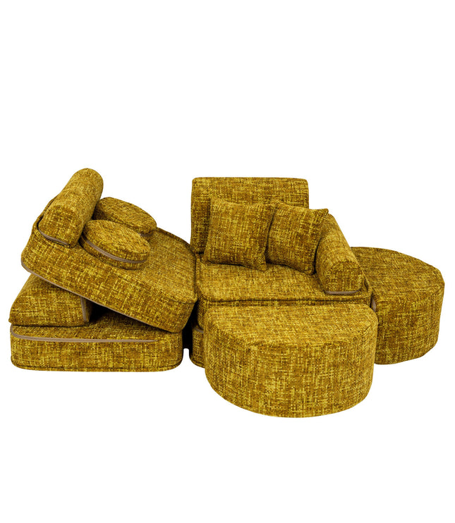 Medium Modular Sofa for Kids - Tangle Honey Mustard Plus