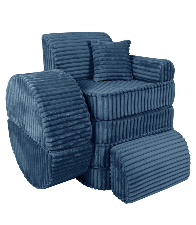 Medium Modular Sofa for Kids - Churros Blue Plus