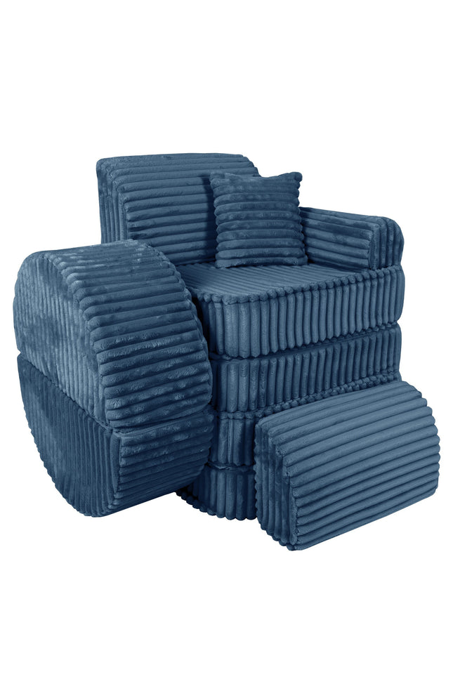 Modulaire kinderbank medium - Churros Blauw Plus-mercibeaucoupp.eu