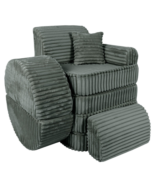 Medium Modular Sofa for Kids - Churros Forest Green Plus