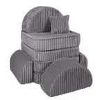 Medium Modular Sofa for Kids - Churros Jurassic Grey Plus