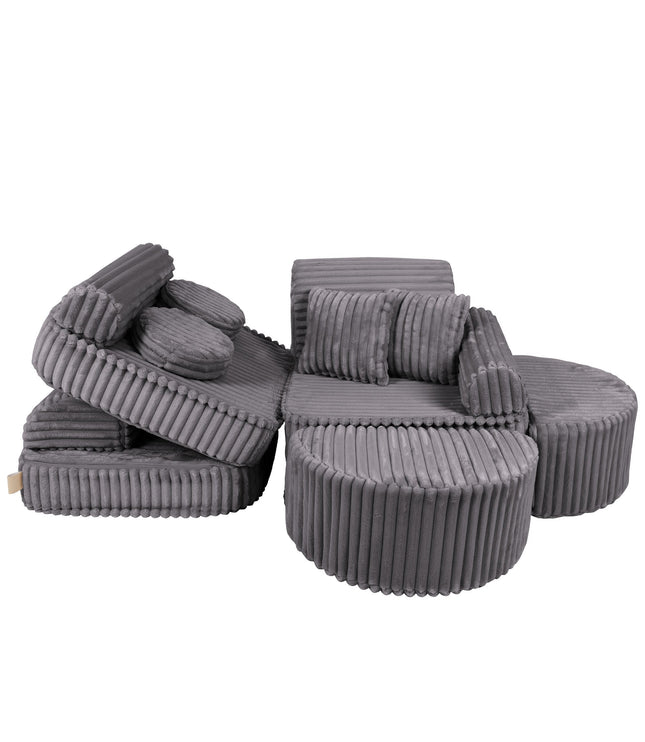 Medium Modular Sofa for Kids - Churros Jurassic Grey Plus