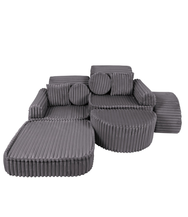 Medium Modular Sofa for Kids - Churros Jurassic Grey Plus