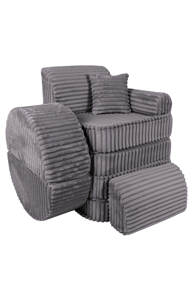 Modulaire kinderbank medium - Churros Jurassic Grey Plus-mercibeaucoupp.eu