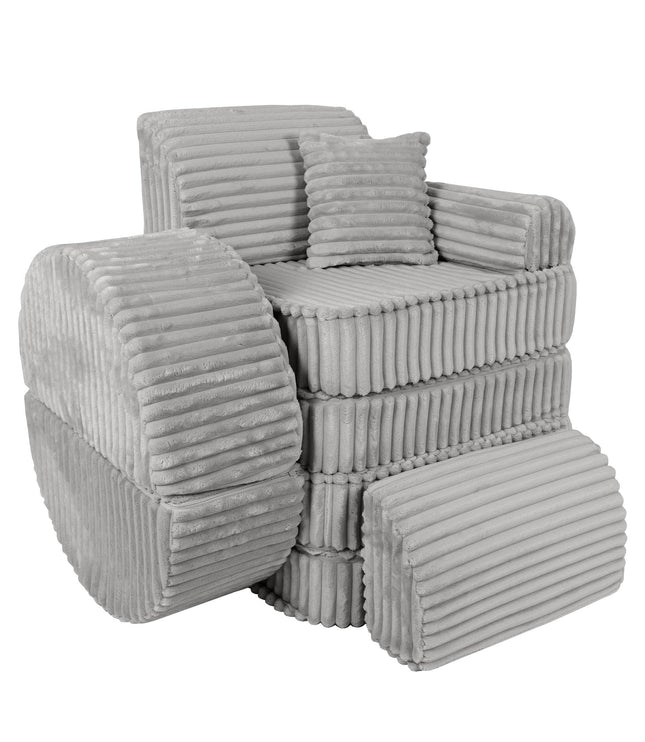 Medium Modular Sofa for Kids - Churros Moon Grey Plus