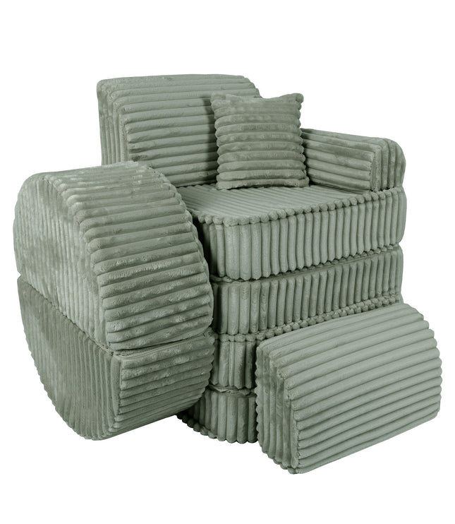 Medium Modular Sofa for Kids - Churros Sage Green Plus