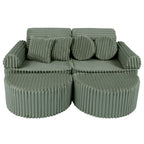 Medium Modular Sofa for Kids - Churros Sage Green Plus