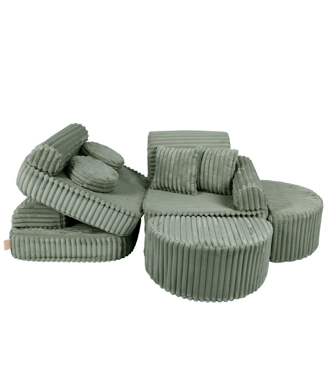 Medium Modular Sofa for Kids - Churros Sage Green Plus