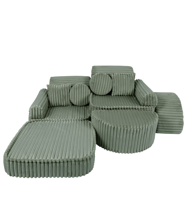 Medium Modular Sofa for Kids - Churros Sage Green Plus