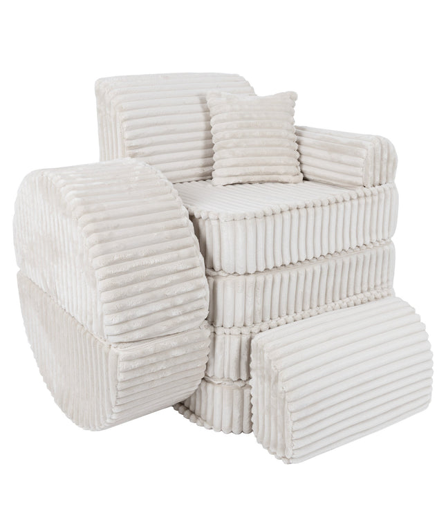 Medium Modular Sofa for Kids - Churros White Plus