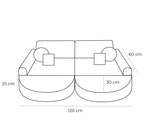 Medium Modular Sofa for Kids - Churros Moon Grey Plus