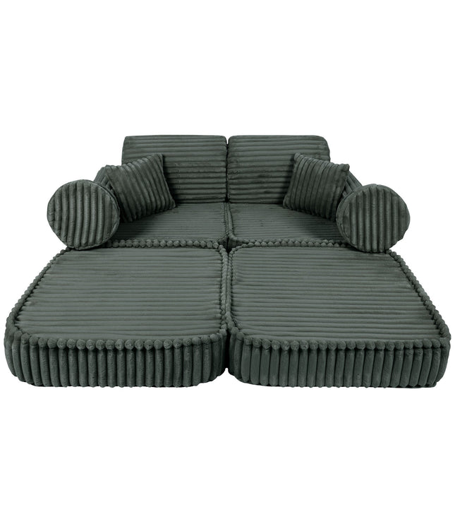 Medium Modular Sofa for Kids - Churros Forest Green
