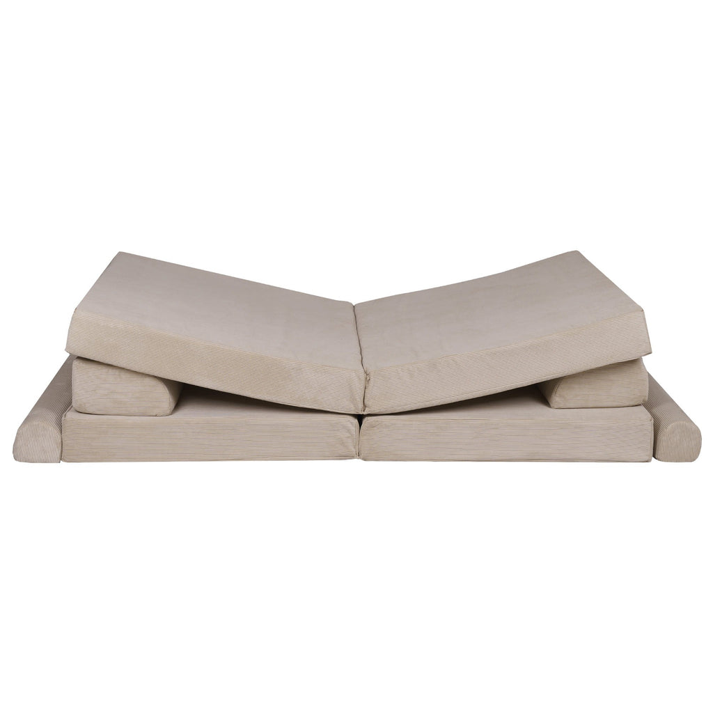MeowBaby® Large Slimcord Premium Sofa - Ecru
