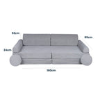 MeowBaby® Large Slimcord Premium Sofa - Gray