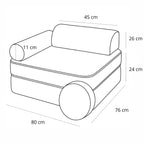 MeowBaby® Modular Children's Chair - 5 Elements, Bearly Off-White