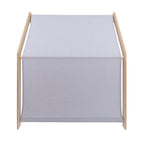 MeowBaby® White Wooden House for Kids - Blue Roof