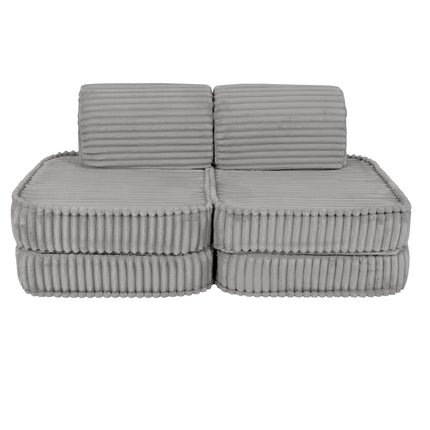 Kleine modulaire sofa voor kinderen - Churros Moon Grey-mercibeaucoupp.eu
