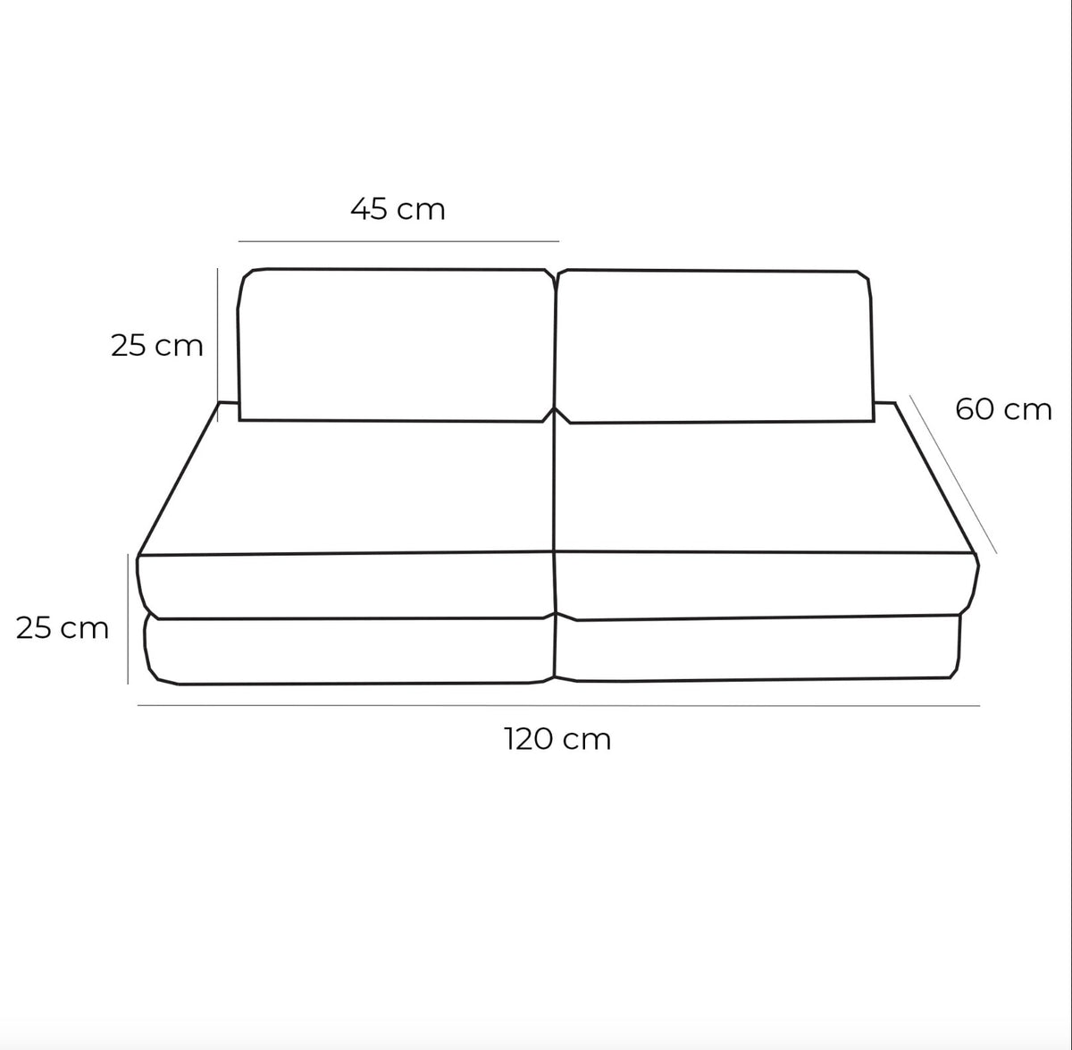 Small Modular Sofa for Kids - Churros Sage Green