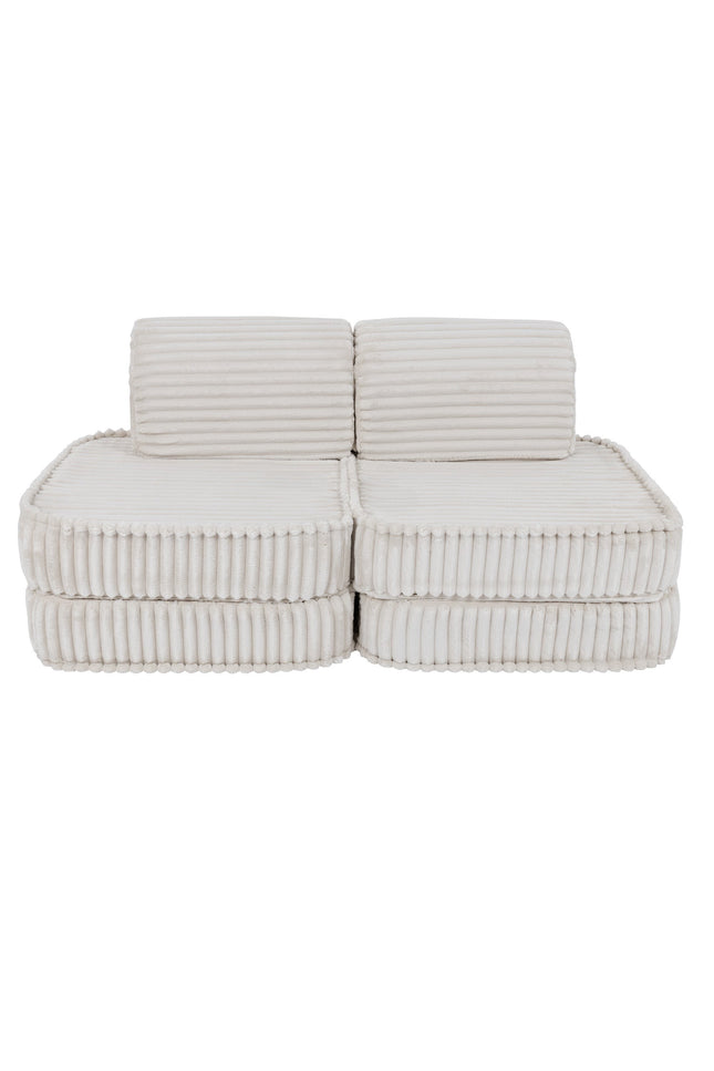 Kleine modulaire sofa voor kinderen - Churros wit-mercibeaucoupp.eu