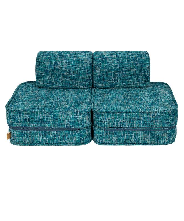 Kleine Modulaire Sofa voor Kinderen - Wirwar Lagune Blauw-mercibeaucoupp.eu