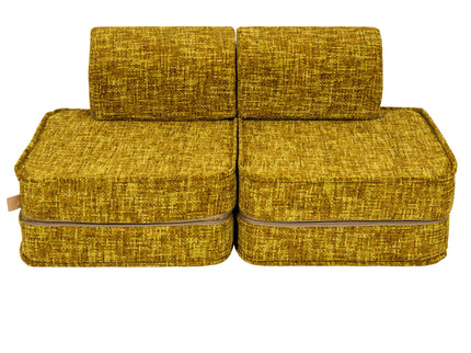 Small Modular Sofa for Kids - Tangle Honey Mustard