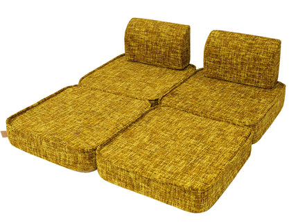 Small Modular Sofa for Kids - Tangle Honey Mustard