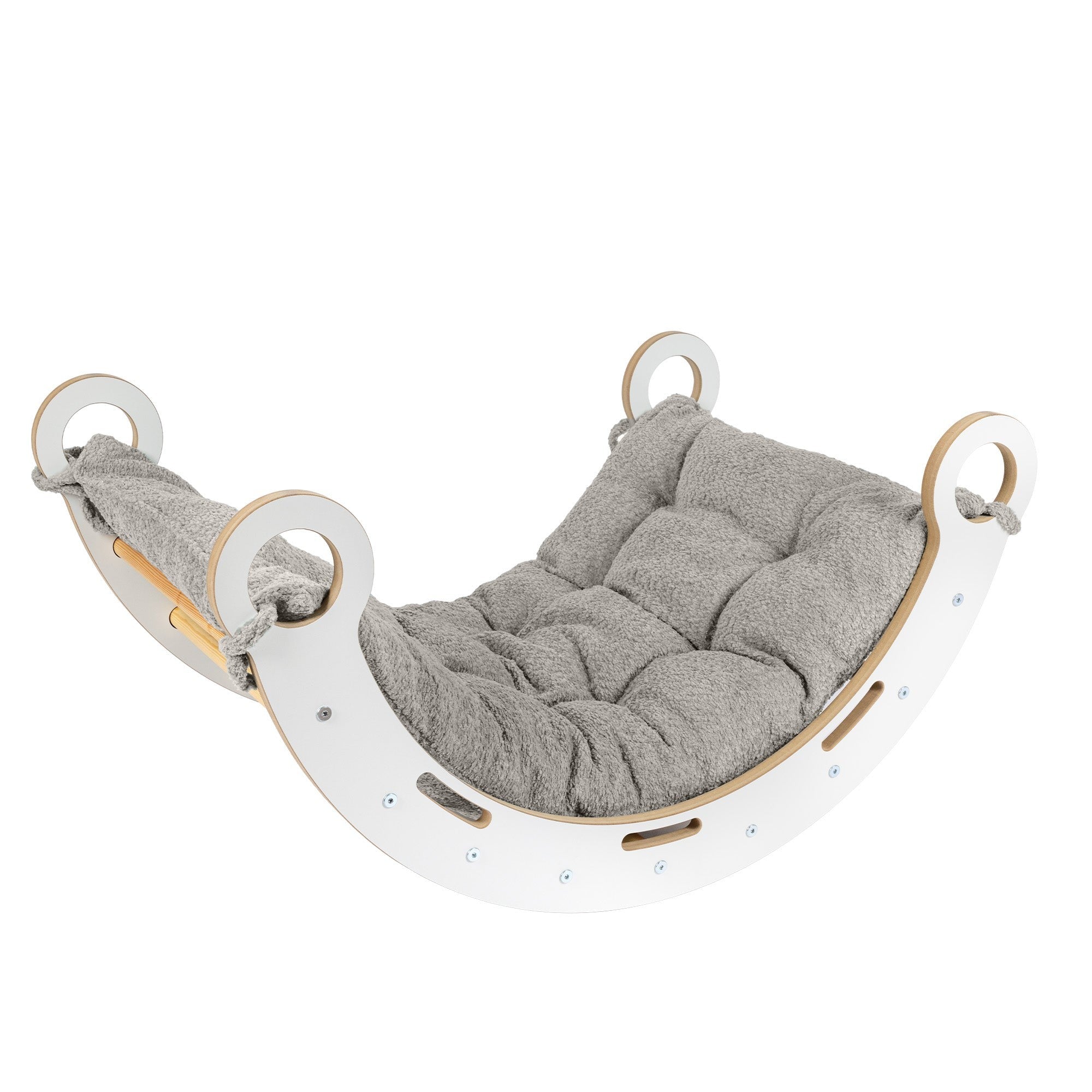 Knusse Schommelstoel voor Kinderen - Tan Beige Kussen-mercibeaucoupp.eu
