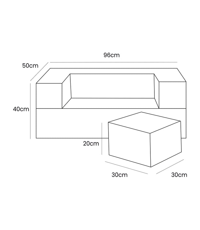 MeowBaby® Bearly Cube Sofa - Cream