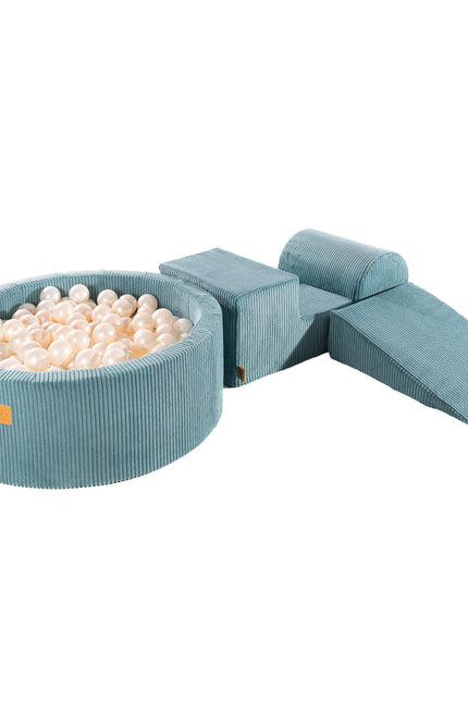 MeowBaby® Speelset met ballenbak - Turquoise & Witte Parel-mercibeaucoupp.eu