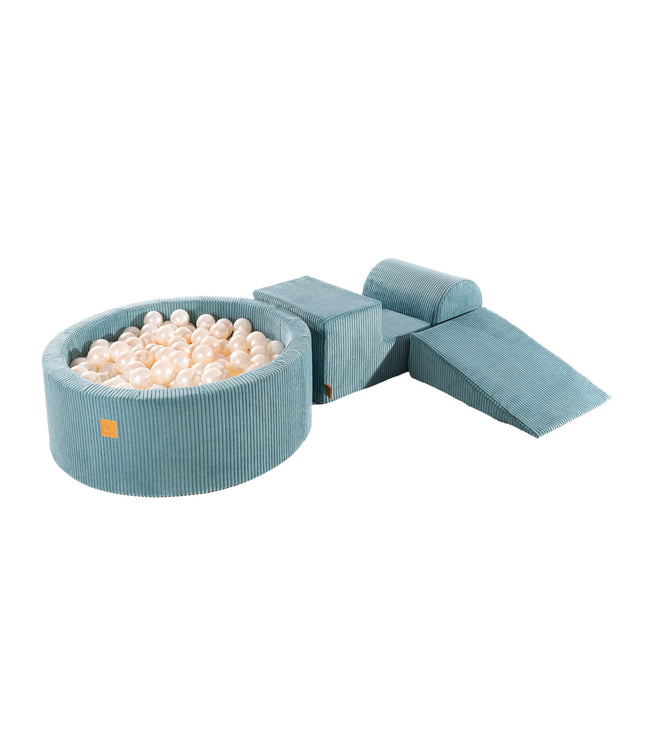MeowBaby® Playset with Ball Pit - Turquoise & White Pearl