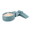 MeowBaby® Speelset met ballenbak - Turquoise & Witte Parel-mercibeaucoupp.eu
