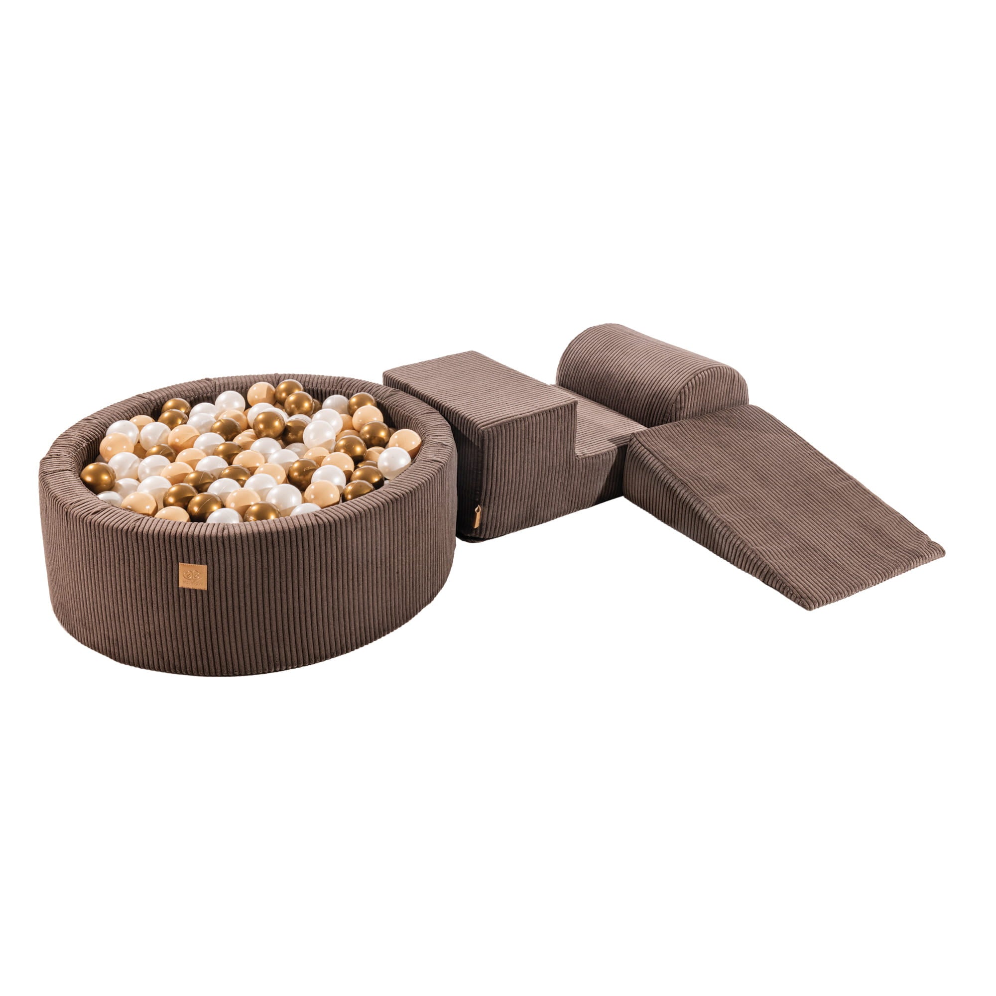 MeowBaby® Speelset met Ballenbak - Bruin, Goud & Witte Parel-mercibeaucoupp.eu