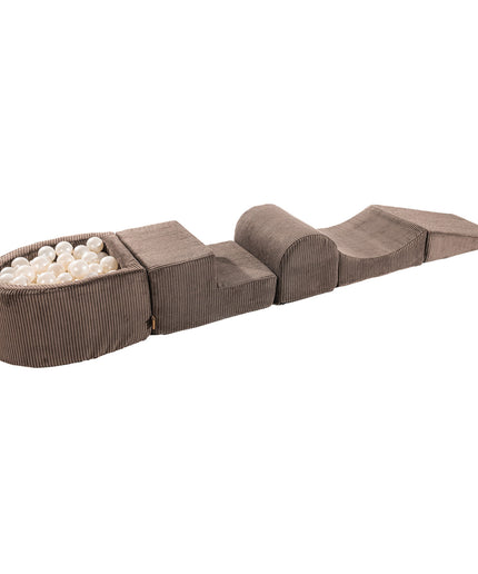 MeowBaby® Speelset met Kleine Ballenkuil - Bruin & Witte Parel-mercibeaucoupp.eu