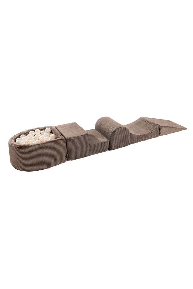 MeowBaby® Speelset met Kleine Ballenkuil - Bruin & Witte Parel-mercibeaucoupp.eu