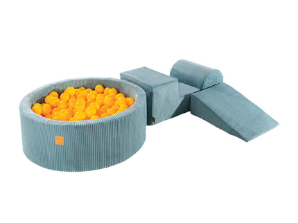 MeowBaby® Playset with Ball Pit - Turquoise & Yellow