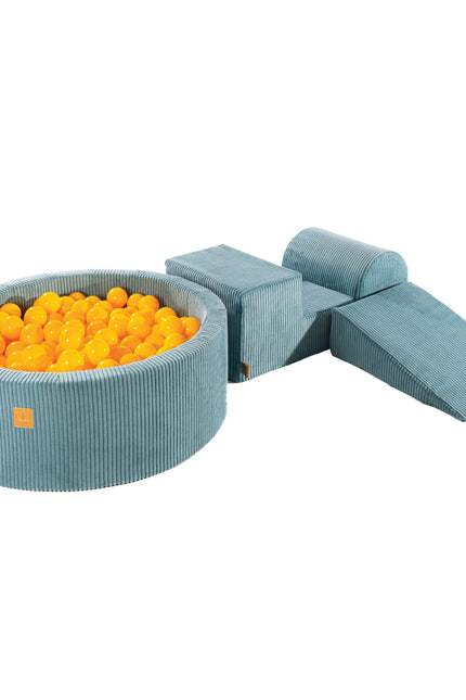 MeowBaby® Speelset met ballenbak - Turquoise & Geel-mercibeaucoupp.eu