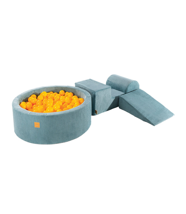 MeowBaby® Playset with Ball Pit - Turquoise & Yellow