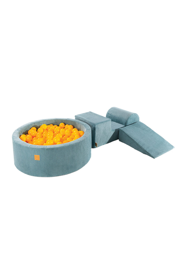 MeowBaby® Speelset met ballenbak - Turquoise & Geel-mercibeaucoupp.eu