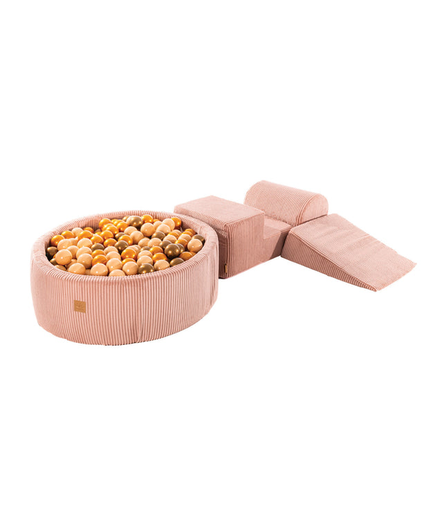 MeowBaby® Playset with Ball Pit - Pink, Beige & Gold