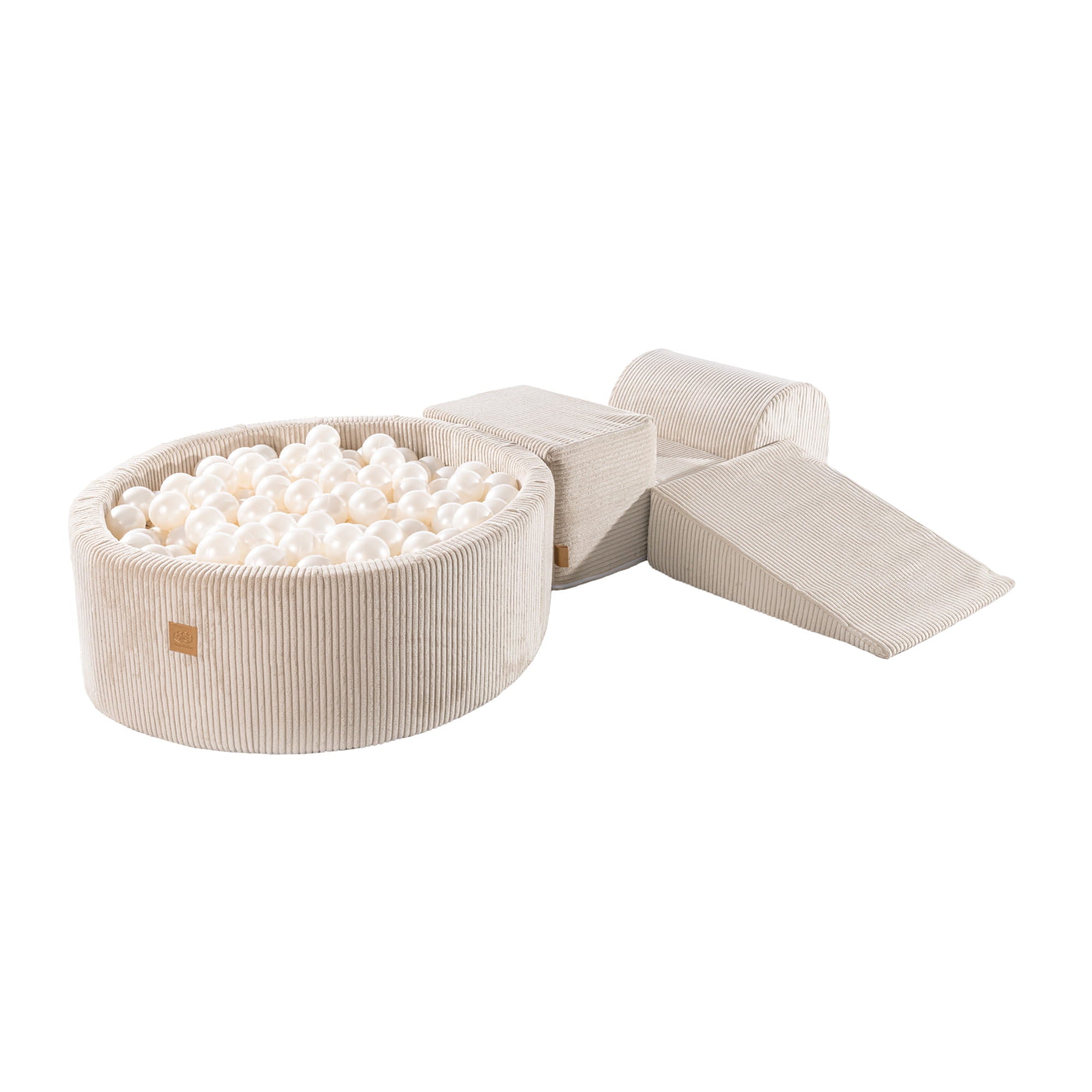 MeowBaby® Speelset met Ballenkuil - Ecru & Witte Parel-mercibeaucoupp.eu