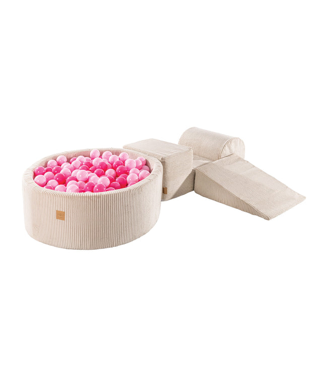 MeowBaby® Playset with Ball Pit - Ecru & Pink