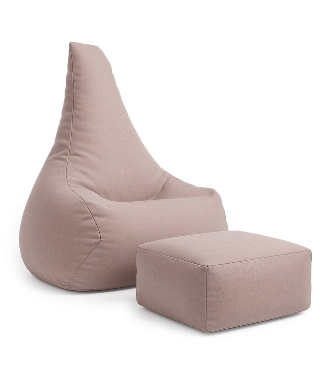 Tearo: Bean Bag + Footrest for Little Loungers - Rosy Pink