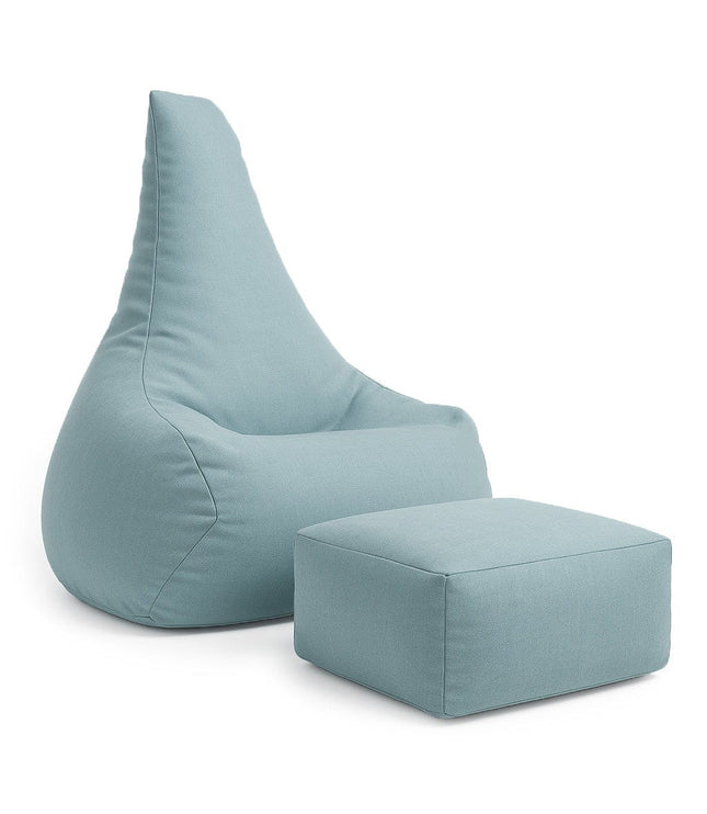 Tearo: Bean Bag + Footrest for Little Loungers - Sky Blue