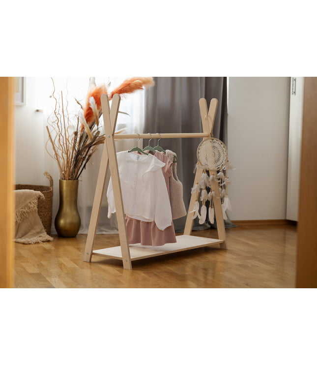 Tipi Clothing Rack For Children - Large Natural Wood