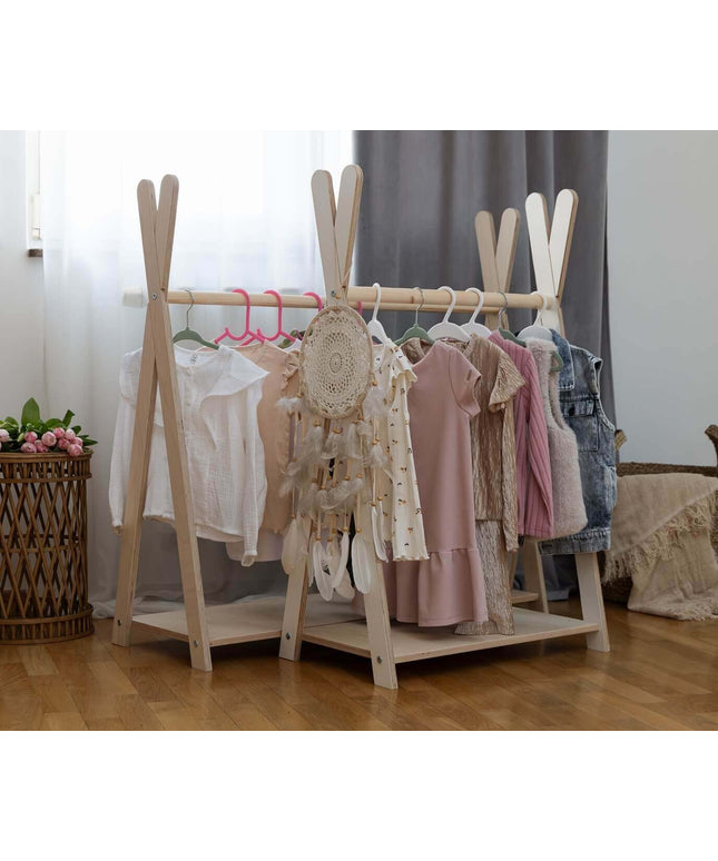 Tipi Kledingrek Voor Kinderen - Groot Natuurlijk Hout-mercibeaucoupp.eu